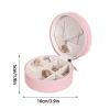 BigkiTchen Women's Jewelry Boxes, Small Travel Jewelry Box Organizer, Jewelry Display Case, Rings Earrings Necklaces Storage (Pink, One Size) view 2