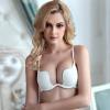 LUXRUB Womens Deep Plunge Bra Convertible Low Back Invisible Bralette Backless Deep U Cleavage Bra Soft Underwire Push Up Bra (Color : White, Size : D_85) view 2