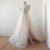 EllieHouse Split Long Floor Length Tulle Skirt for Prom Party Evening Light Ivory 3XL view 2