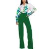 PINSV Women's High Waisted Stretchy Bootcut Pull On Dress Pants Casual Work Pants Green XXL view 2