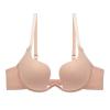 LUXRUB Womens Deep Plunge Bra Convertible Low Back Invisible Bralette Backless Deep U Cleavage Bra Soft Underwire Push Up Bra (Color : Beige, Size : D_75) view 1