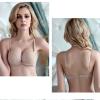 LUXRUB Womens Deep Plunge Bra Convertible Low Back Invisible Bralette Backless Deep U Cleavage Bra Soft Underwire Push Up Bra (Color : Beige, Size : D_75) view 3