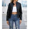 Dressnu Women's jacket leather jacket Slim biker suit short jacket Black XL view 2