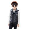 SywzX&xfybz Children Faux Leather Motorcycle Vests Boys Jacket Black view 1