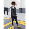 SywzX&xfybz Children Faux Leather Motorcycle Vests Boys Jacket Black view 2