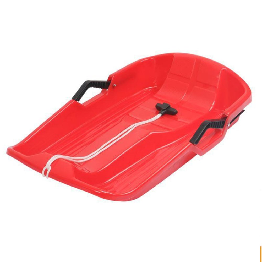 Plastic Snow Sled -Winter Snow Sledges, Thick Wear-Resistant Sledges, Children's Sledges, Sledges with Brakes and Pull Ropes