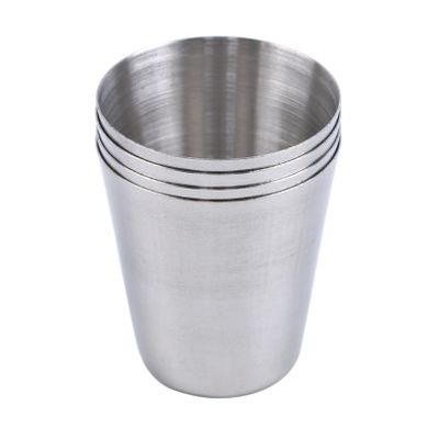 ACUIF 30ml Stainless Steel Cups Set Beverage Container Portable Drinkware Camping Travel Coffee Tea Cup for Whiskey Wine Beer Drinking Cup Home Picnic with Storage Case,4 Cups + 1 Cup Sleeve