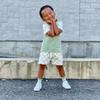 Adobabirl Toddler Baby Boy Summer Clothes Checkered Contrast Color Short Sleeve Tshirt Top Elastic Shorts Cute Outfits (Checkerboard Green,18-24 Months) view 3