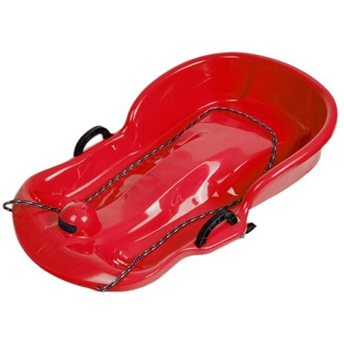 Plastic Snow Sled -Children's Sledge, Thickened Double Sledge, Adult Sledge with Brake Pull Rope, Snow Sledge with Backrest