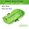 Plastic Snow Sled -Children's Sledge, Thickened Double Sledge, Adult Sledge with Brake Pull Rope view 2