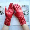 Sheepskin Gloves Women's Leather Classic Plus Fleece Lining Autumn And Winter Outdoor Travel Driving Mittens Navy Blue 7 1/2 view 2