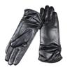 Sheepskin Gloves Women's Leather Classic Plus Fleece Lining Autumn And Winter Outdoor Travel Driving Mittens Navy Blue 7 1/2 view 3