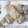 Sheepskin Gloves Women's Leather Classic Plus Fleece Lining Autumn And Winter Outdoor Travel Driving Mittens Navy Blue 7 1/2 view 4