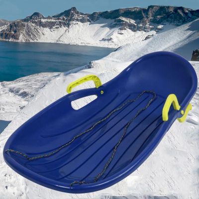 Plastic Snow Sled -Children's Sledges, Winter Tandem Sledges, Thickened Plastic Sledges, Sledges with Brakes and Pull Ropes