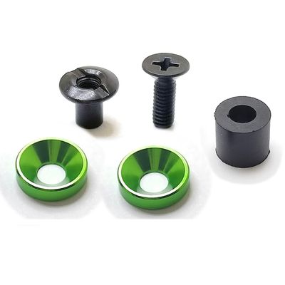 9mm Rubber Colorful Washers Holster Retention Assemblies Black Stainless Steel Chicago Screws (12 Sets Green Color)