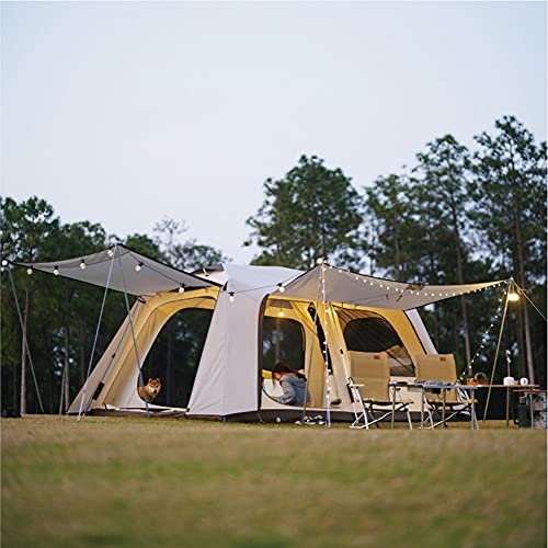 Beach Tent for 5-8 Person Automactic Pop Up Tent Ventilation Sun Shelter with Extended Porch Instant Family Tent for Camping Hiking Fishing (Large Family Tent 5) (Large Family Tent 5)