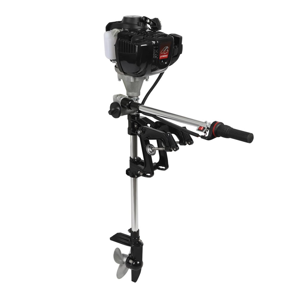 YUNLAIGOTOP Outboard Motor Boat Engine, 5.5P 4-Stroke 52CC Outboard Motor with Air Cooling & CDI Ignition System, Heavy Duty Fishing Boat Engine for Inflatable Boats, Iron Boats, Plastic Boats
