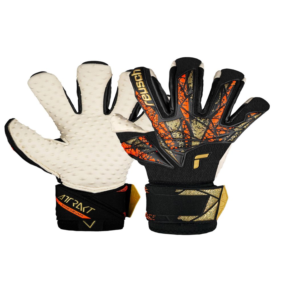 Reusch Attrakt SpeedBump Ortho-Tec Goalkeeper Gloves Size 7.5, Black