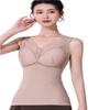 Mluvpxey Warm Undershirt Women Slim-Fitting Thermal Vest with Fixed Coaster and Silk Cover Lining Thermal Vest for Outer Wear (Color : Khaki, Size : X-Large) view 2