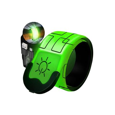 JabroN USB Rechargeable Safety Light for Runners,1 Pack LED Armband for Running,High Visibility Light Up Band Reflective Led Bracelet for Night Walking Jogging Cycling Running Gear-Green(1 Pack)