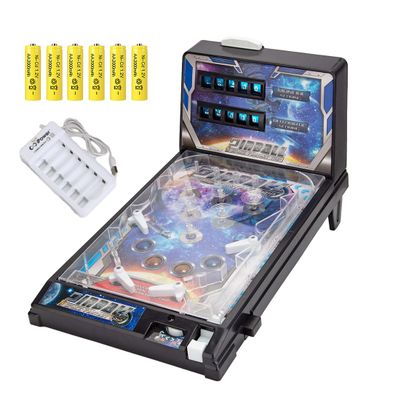 Actualia Mini Pinball Game Machine Desktop Ball Shooting Toy (Plug-in Version)