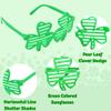 24 Pack St. Patricks Day Shamrock Shutter Glasses, Shamrock Four Leaf Clover Plastic Shutter Shades Glasses Sunglasses for St. Patrick's Day Party Favors, Photo Booth Props, Costume Accessories view 2