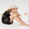 Batermoon Girls Swim Cover Up Crochet Bathing Suit Cover Ups Short Sleeve Summer Beach Dress 5-14 Years view 4