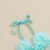 Yccutest Infant Baby Girl Flower Swimsuit 3Pcs Halter Triangle Tops Ruffle Bottoms Sun Hat Bikini Set Bathing Suit Swimwear (E-Blue,12-18 Months) view 3
