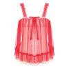 Fldy Mens Sissy Bra Undershirt Floral Lace Ruffled Bralette Crop Top Sheer Mesh Tank Top Lingerie Red A Medium view 1