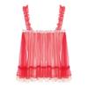 Fldy Mens Sissy Bra Undershirt Floral Lace Ruffled Bralette Crop Top Sheer Mesh Tank Top Lingerie Red A Medium view 2
