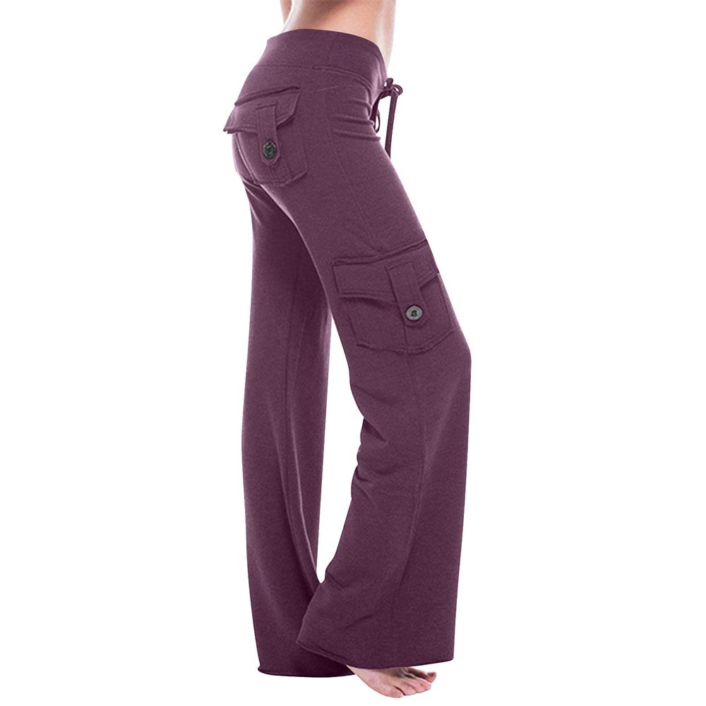 asntrgd Baggy Sweat Pants Womens Baggy Stretch Wide Leg High Waisted Yoga Cargos Sweat Pants with Pockets Tall Hiking Joggers