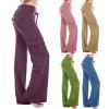 asntrgd Baggy Sweat Pants Womens Baggy Stretch Wide Leg High Waisted Yoga Cargos Sweat Pants with Pockets Tall Hiking Joggers view 2