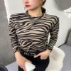 Freaswind Dralon Crew Neck Tops for Women Autumn Winter Thickened Thermal Underwear Inner Warm Printed Long-Sleeved Shirt (US, Alpha, XX-Large, Regular, Regular, Zebra Print) view 3