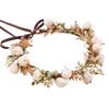 KorViSHOW Golden Leaf Flower Crown - Fairy Floral Headpiece White Rose Flower Headband Renaissance Hair Accessories for Women Girls Wedding Vacation Party Festival view 1