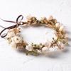 KorViSHOW Golden Leaf Flower Crown - Fairy Floral Headpiece White Rose Flower Headband Renaissance Hair Accessories for Women Girls Wedding Vacation Party Festival view 3