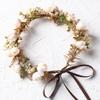KorViSHOW Golden Leaf Flower Crown - Fairy Floral Headpiece White Rose Flower Headband Renaissance Hair Accessories for Women Girls Wedding Vacation Party Festival view 4