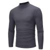 IEPOFG Uncle Mens Turtleneck Long Sleeve Shirts Casual Slim Fit Thermal Turtleneck for Men Basic Lightweight Thermal Underwear Top Dark Gray view 1