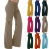 asntrgd Baggy Sweat Pants Womens Baggy Stretch Wide Leg High Waisted Yoga Cargos Sweat Pants with Pockets Tall Hiking Joggers view 2