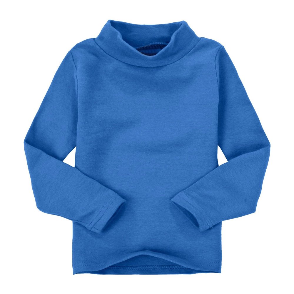 Toddler Turtleneck Boy Girl Solid Color Long Sleeve Shirt Mock Neck Shirt Turtleneck Blouse Fall (Blue, 6-7 Years)