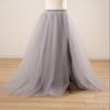 EllieHouse Split Long Floor Length Tulle Skirt for Prom Party Evening Light Grey XL view 2