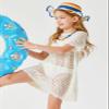 Batermoon Girls Swim Cover Up Crochet Bathing Suit Cover Ups Short Sleeve Summer Beach Dress 5-14 Years view 2