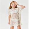 Batermoon Girls Swim Cover Up Crochet Bathing Suit Cover Ups Short Sleeve Summer Beach Dress 5-14 Years view 4
