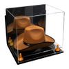 Better Display Cases Acrylic Cowboy Hat Display Case with Mirror Case, Orange Risers and Clear Base and Wallmount - 16" x 13" x 12" (A024-B/V61B) view 1