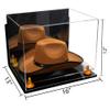 Better Display Cases Acrylic Cowboy Hat Display Case with Mirror Case, Orange Risers and Clear Base and Wallmount - 16" x 13" x 12" (A024-B/V61B) view 2