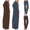 asntrgd Baggy Sweat Pants Womens Baggy Stretch Wide Leg High Waisted Yoga Cargos Sweat Pants with Pockets Tall Hiking Joggers view 2