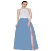 EllieHouse Split Long Floor Length Tulle Skirt for Prom Party Evening Dusty Blue M view 1