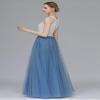 EllieHouse Split Long Floor Length Tulle Skirt for Prom Party Evening Dusty Blue M view 2