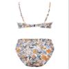 MOSHENGQI Women High Waisted High Cut Bikini Push Up Bandeau Swimsuits (S, Yellow Floral) view 3