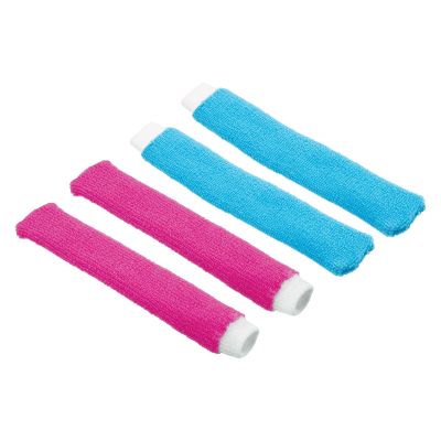 PATIKIL Cotton Feeling Badminton Towel Grip, 4 Pack Nylon Tennis Racket Overgrip Racquet Grip Hand Glue Anti-Skid Sweatband for Golf Bike Handle, Fuchsia/Sky Blue