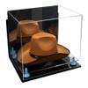 Better Display Cases Acrylic Cowboy Hat Display Case with Mirror Case, Light Blue Risers and Clear Base and Wallmount - 16" x 13" x 12" (A024-B/V61B) view 1